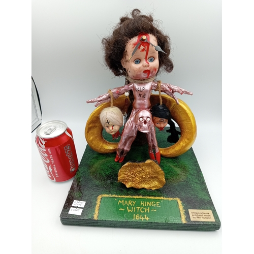 Unique Artwork & Handmade By Will Hudson 'Mary Hinge Witch 1644' Figurine