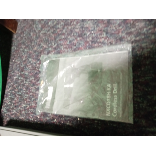 13 - A nutool cordless drill with two batteries & battery charger.