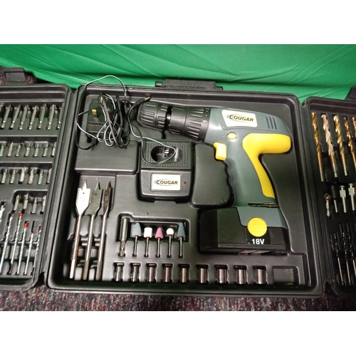 16 - A cougar cordless drill set.