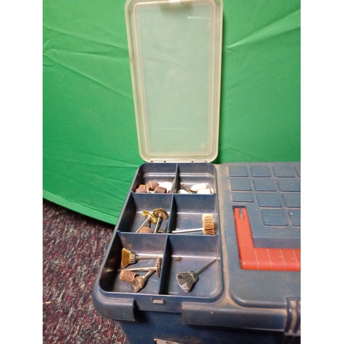 19 - A black & decker screwdriver/drill, A Black & decker wizard rotary tool & a tool box.