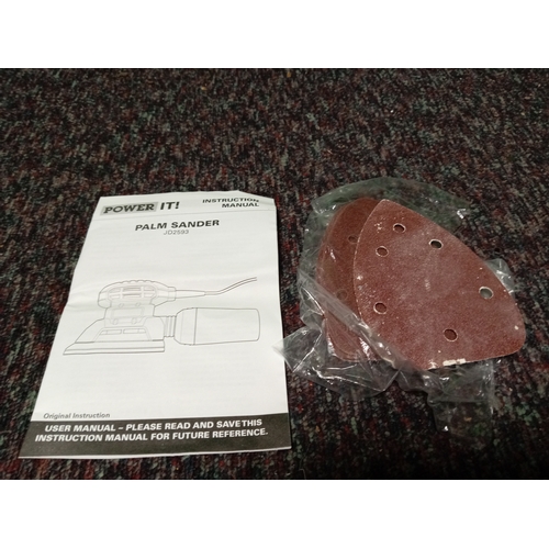 21 - A working power it! Palm sander with box & instructions.