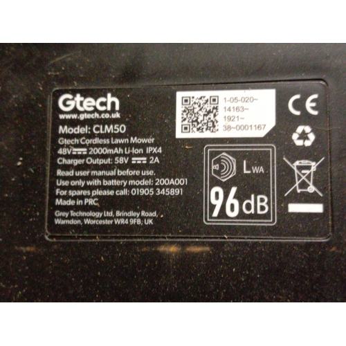 29 - A untested Gtech lawnmower. With box & Without battery & battery charger.