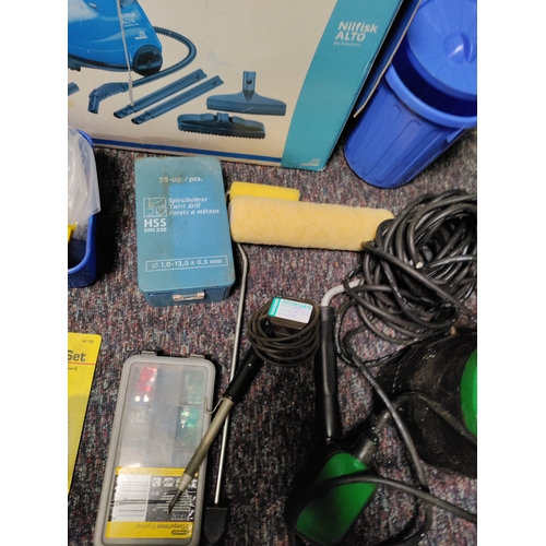 57 - A collection of items from a garage clearance.