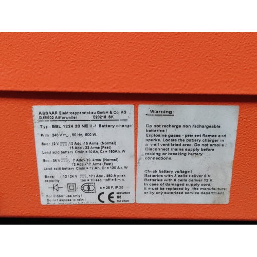 62 - An Absaar battery charger 12/24 volt - 30 AMP with 250 ampere starter boost . Untested, believed wor... 