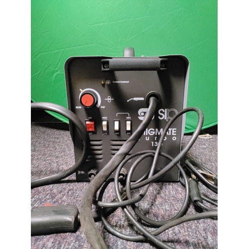 65 - a SIP Migmate 130 welder. To include welding mask & equipment.
