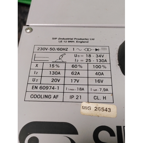 65 - a SIP Migmate 130 welder. To include welding mask & equipment.