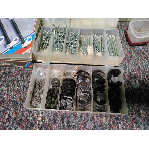 66 - A collection of various DIY items. To include assortments of springs, cotter pins , R-clips, & E-cli... 