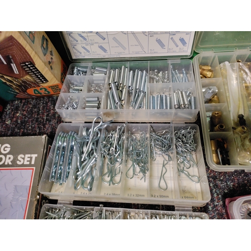66 - A collection of various DIY items. To include assortments of springs, cotter pins , R-clips, & E-cli... 