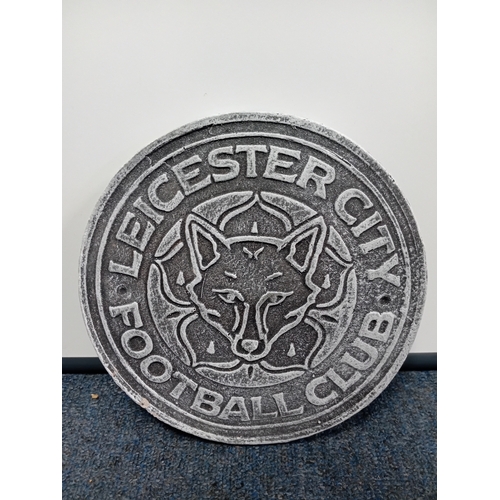 80 - A Leicester City Football Club decorative concrete plaque - 22cm
