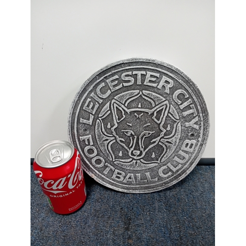 80 - A Leicester City Football Club decorative concrete plaque - 22cm