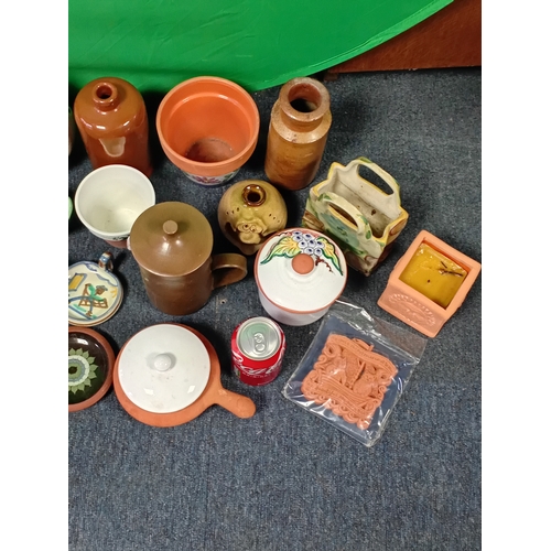 95 - A collection of items mostly ceramics. To include vases, pots, dishes and more.