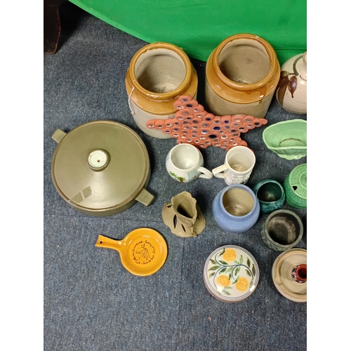 95 - A collection of items mostly ceramics. To include vases, pots, dishes and more.