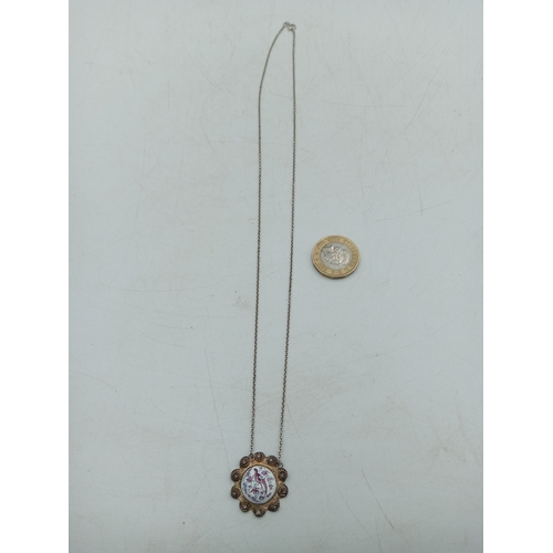 368 - A pair of necklaces, one stamped 