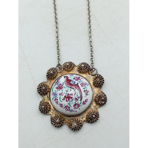 368 - A pair of necklaces, one stamped 