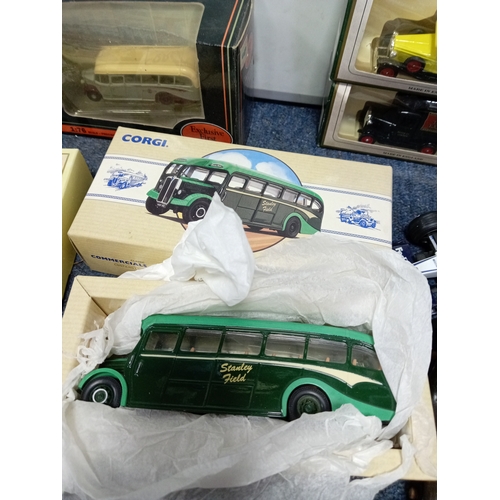 156 - A collection of vintage toy vehicles, brands include Lledo, Days-Gone, Corgi, and Mattel.