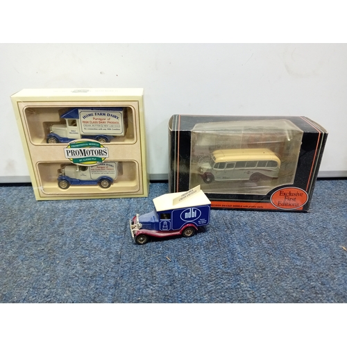 156 - A collection of vintage toy vehicles, brands include Lledo, Days-Gone, Corgi, and Mattel.