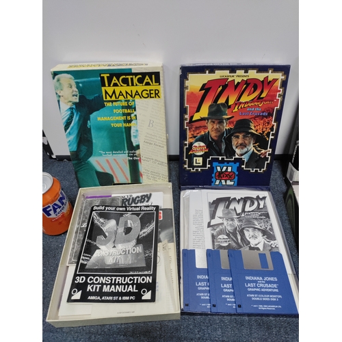 161 - A collection of vintage computer games and boxes, to include, Indiana Jones and the Last Crusade, Ma... 