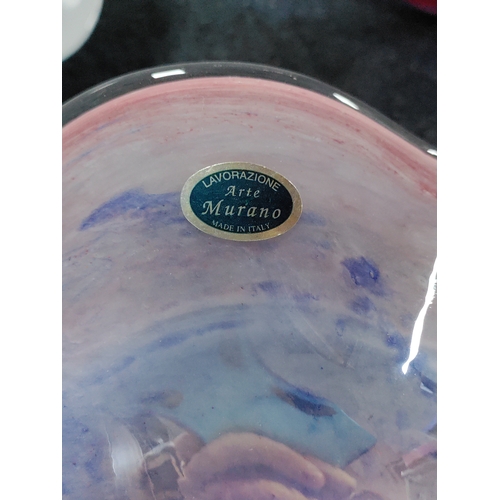 273 - A collection of 7 pieces of coloured glass. To include Murano.