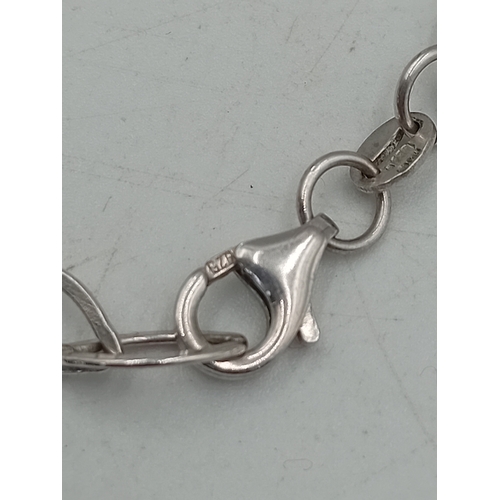 364 - A collection of silver items. To include; a vintage stamped 925 herringbone necklace, a stamped 925 ... 
