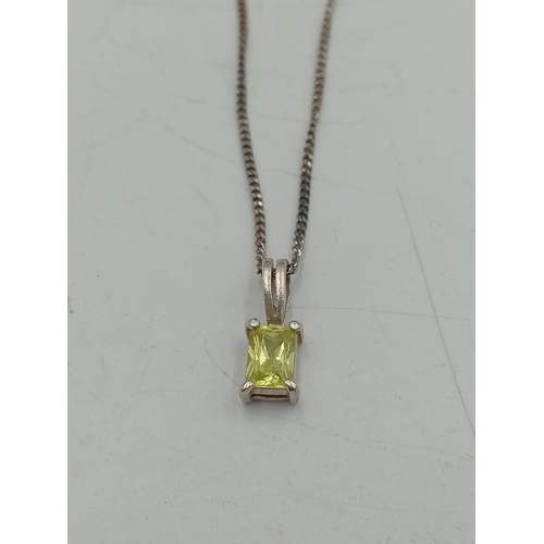 390 - A collection of three silver necklaces. To include; a stamped 925 silver necklace with a stamped sil... 