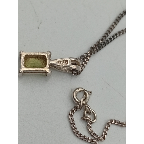 390 - A collection of three silver necklaces. To include; a stamped 925 silver necklace with a stamped sil... 
