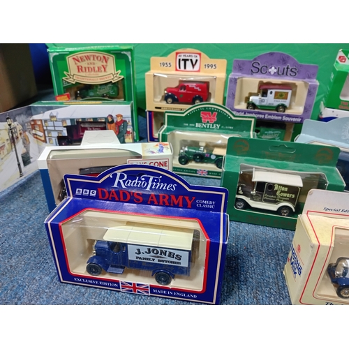 177 - A collection of die cast model cars, brands to include,  Corgi, Lledo, Days Gone and more.