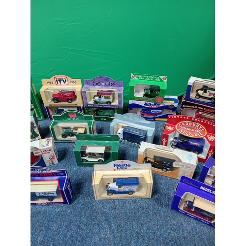 177 - A collection of die cast model cars, brands to include,  Corgi, Lledo, Days Gone and more.