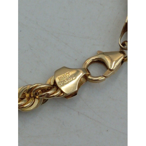 330 - A gold coloured rope twist bracelet marked 925 & 9ct Bonded Gold, 19cm long.