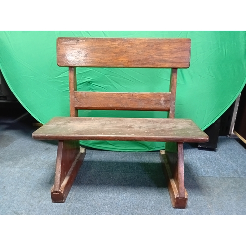 127 - Antique wooden bench height 22.5