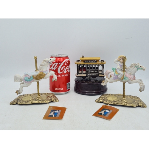 252 - A pair of limited edition ornamental American Carousel Horses by Tobin Fraley, No 9078 & 9024, 1988 ... 