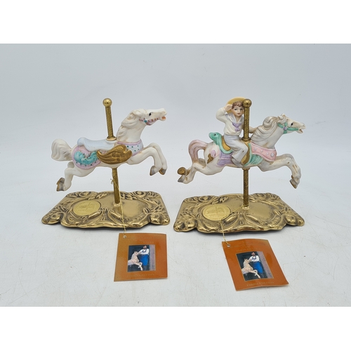 252 - A pair of limited edition ornamental American Carousel Horses by Tobin Fraley, No 9078 & 9024, 1988 ... 