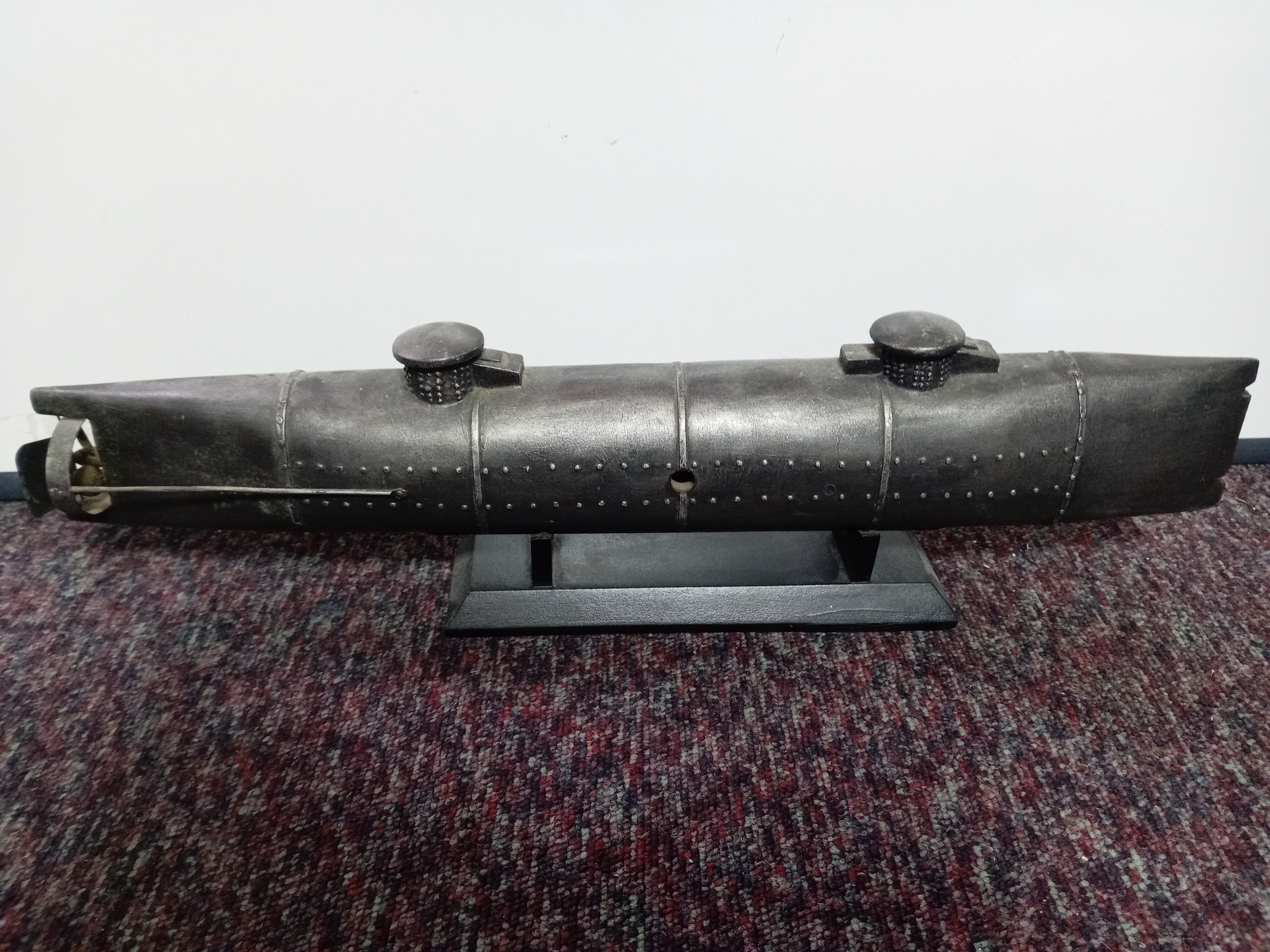 A scale steel display model of the CSS H. L. Hunley 1964, a historic ...