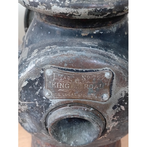 246 - A collection of 6 antique bicycle and vehicle lamps, to include; Joseph Lucas no.727, no.720 & no.43... 