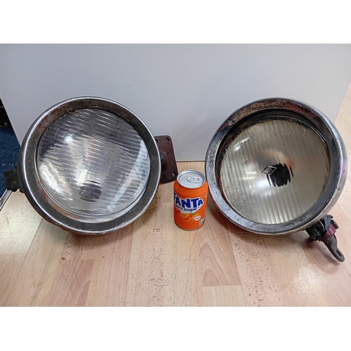 249 - A pair of vintage vehicle lamps, to include; a CAV lamp