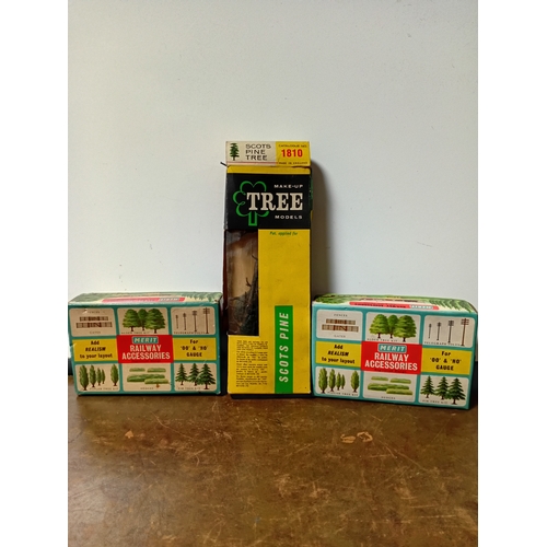 Three vintage 00 gauge trees.