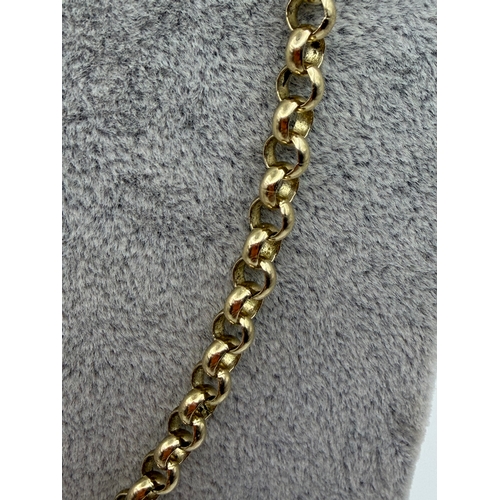 85 - A stamped 375 9ct gold belcher link necklace. Length 24 inches. Weight 25.78g