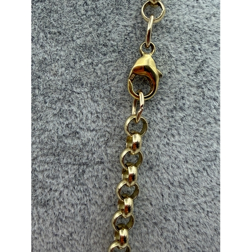85 - A stamped 375 9ct gold belcher link necklace. Length 24 inches. Weight 25.78g