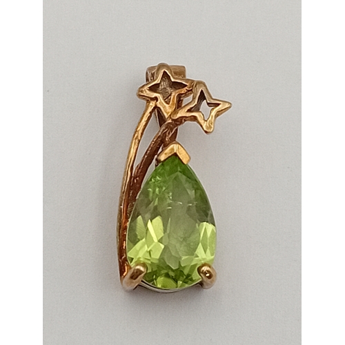 101 - A 9ct gold peridot pendant. With certificate of authenticity.
