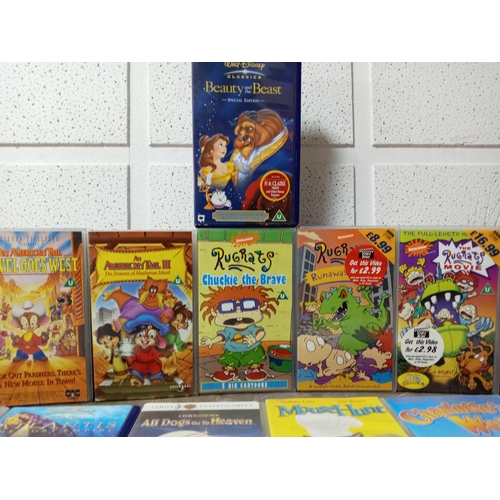 88 - A collection of VHS tapes to include; Cinderella 2, the hunchback of Notre dame, an American tail, a... 