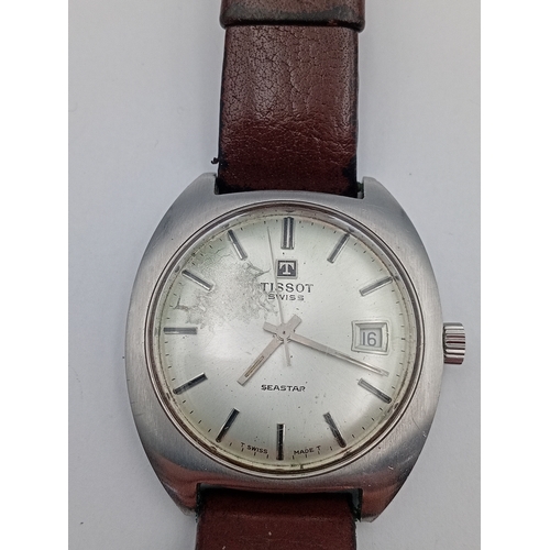 154 - A vintage working tissot seastar wrist watch.