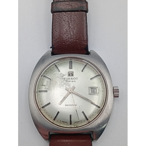 154 - A vintage working tissot seastar wrist watch.