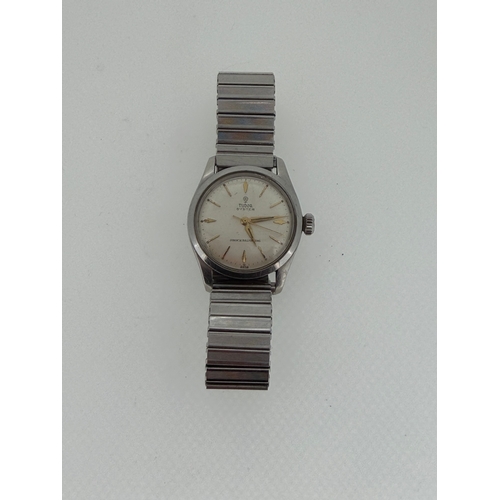 158 - A vintage working Tudor oyster watch shock resistant.