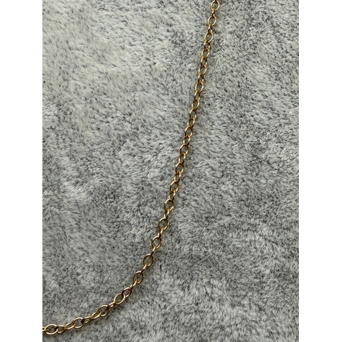 168 - A stamped 375 9ct gold necklace. Length 18 inches. Weight 1.9g