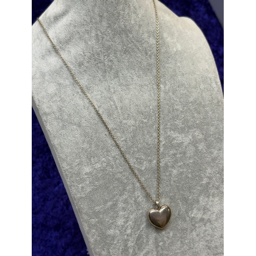 197 - A stamped 925 Pandora necklace with a love heart Locket featuring Cz. Length 26 inches.