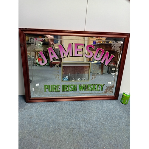 101 - A vintage mirror with JAMESON Irish whiskey branding. (Height 63 cm x Width 88 cm)