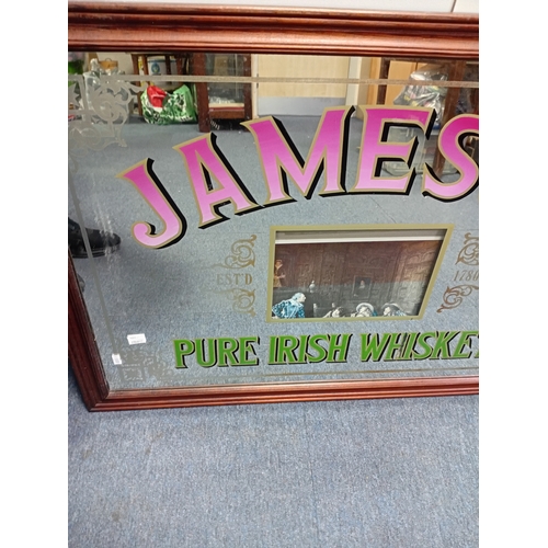 101 - A vintage mirror with JAMESON Irish whiskey branding. (Height 63 cm x Width 88 cm)