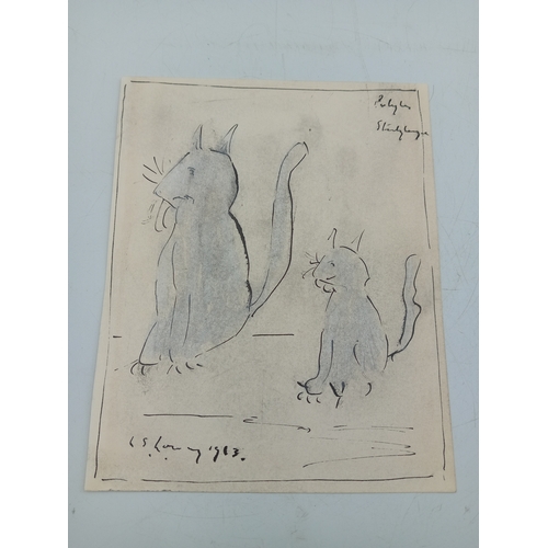 103 - An orginal ink drawing signed 