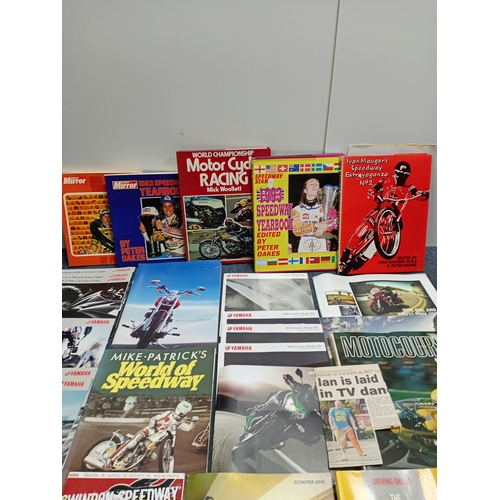 62 - A large collection of thematic literature devoted to motorcycling and speedway , including books , y... 