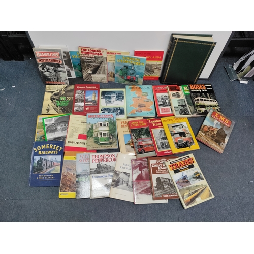 64 - A joblot of books on vintage trains, trams & buses.
