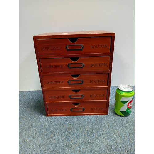 68 - A vintage wooden organizer with 5 drawers